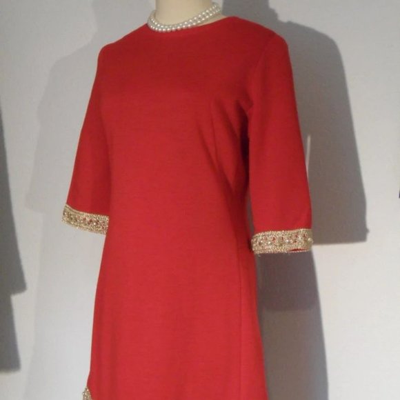 Vintage 70s Edith Flagg Designer Mod Dress S - Picture 4 of 16
